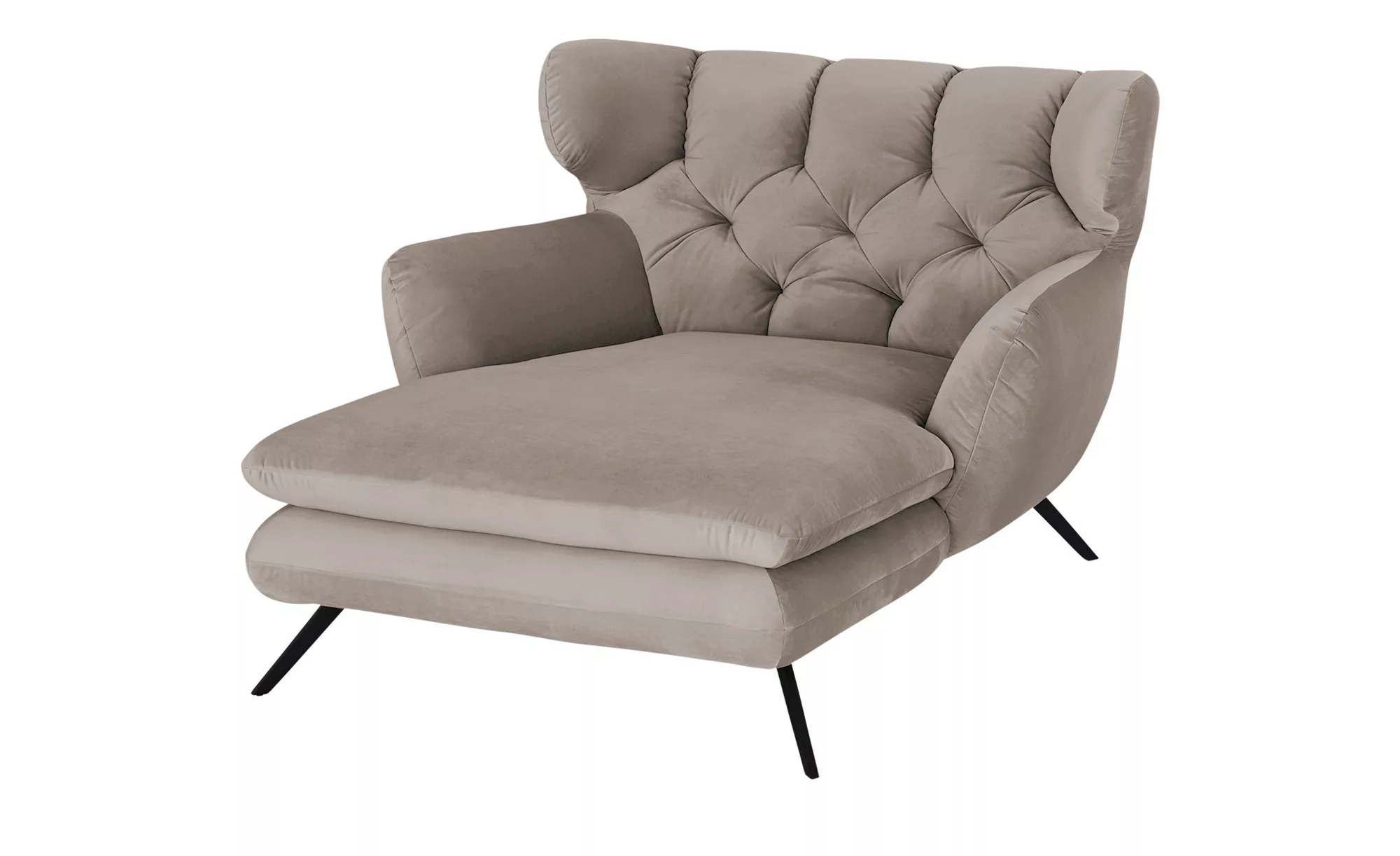 pop Longseat-Sessel Samt Caldara ¦ beige ¦ Maße (cm): B: 126 H: 94 T: 160 P günstig online kaufen