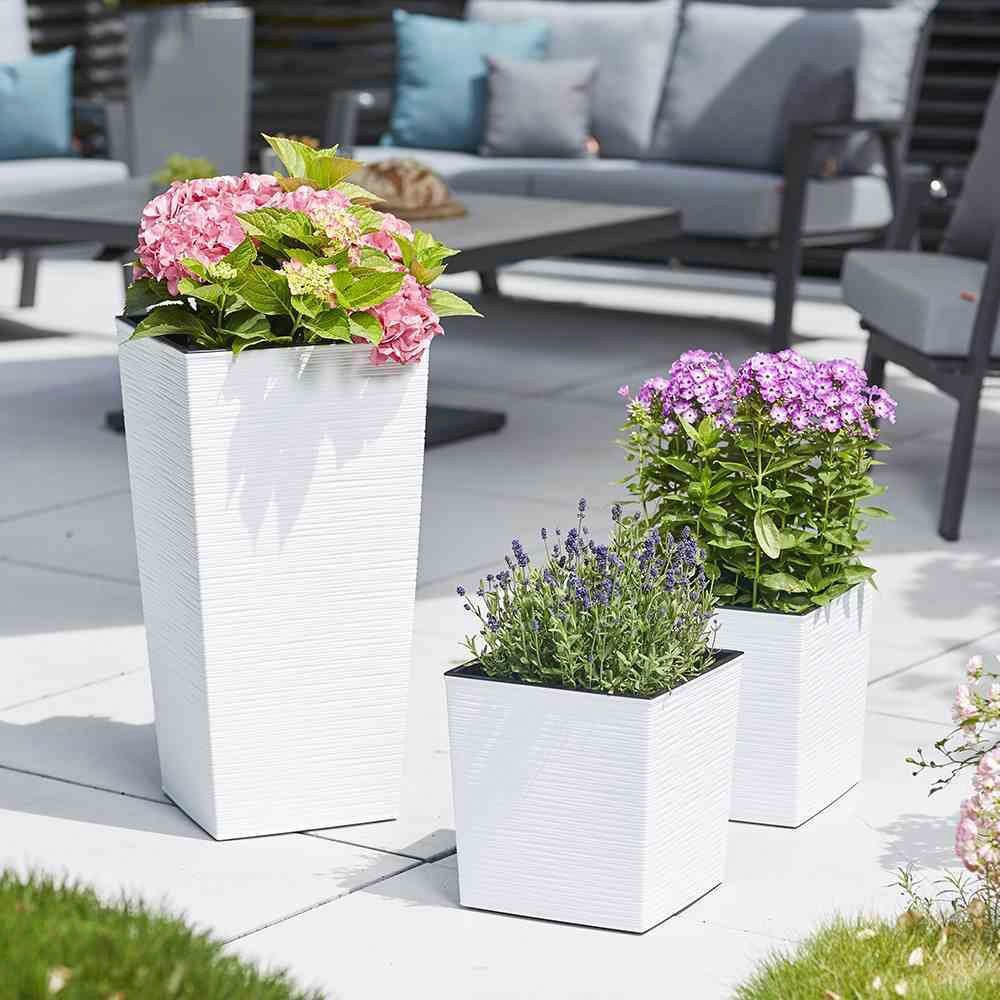 Siena Garden Pflanzgefäß Modern Biron Weiß 25x25x26,0 cm günstig online kaufen