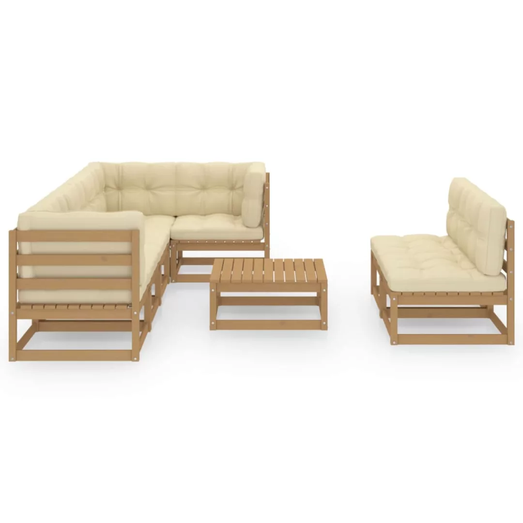 8-tlg. Garten-lounge-set Mit Kissen Kiefer Massivholz günstig online kaufen