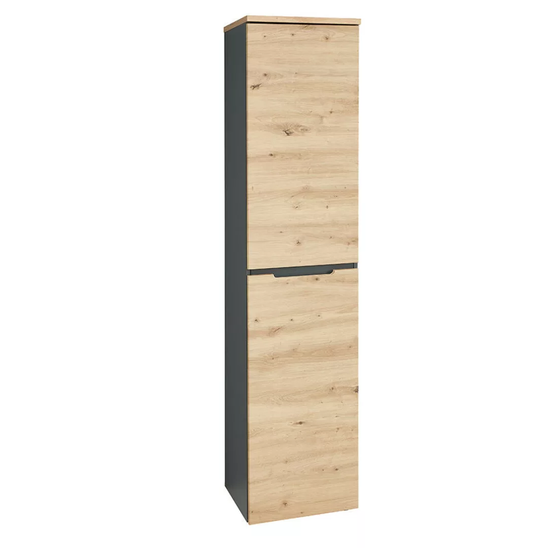 Aktenschrank 1-türig, 45cm breit, graphit mit Eiche, MANRESA-36 günstig online kaufen