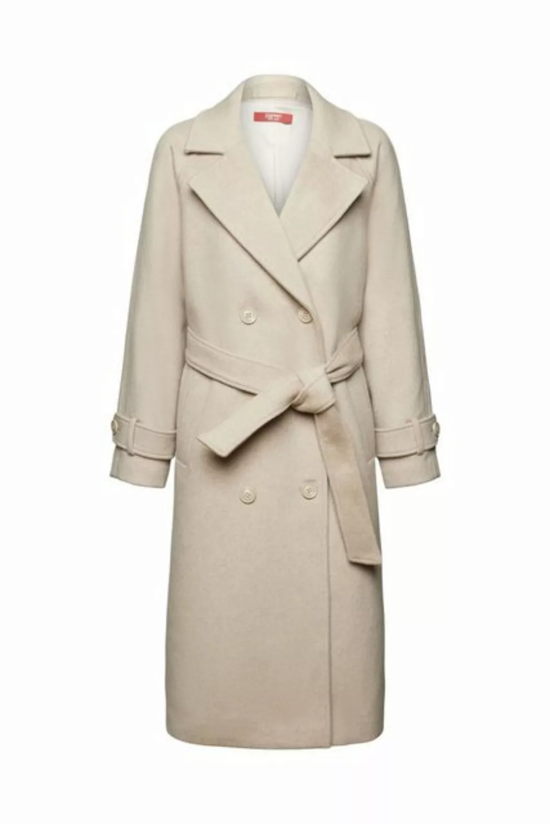 Esprit Collection Wollmantel Doppelreihiger Mantel aus Wolle und Kaschmir günstig online kaufen