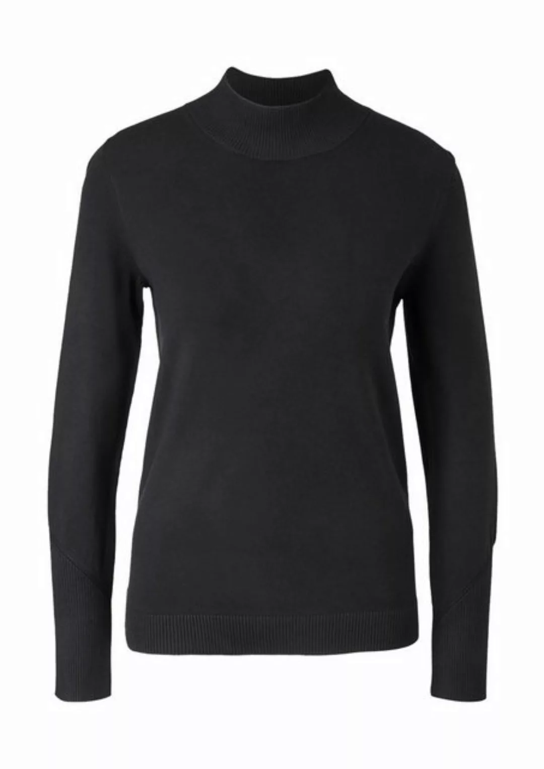 s.Oliver Stehkragenpullover BLACK LABEL (1-tlg) kurzer Rollkragen, Rippdeta günstig online kaufen