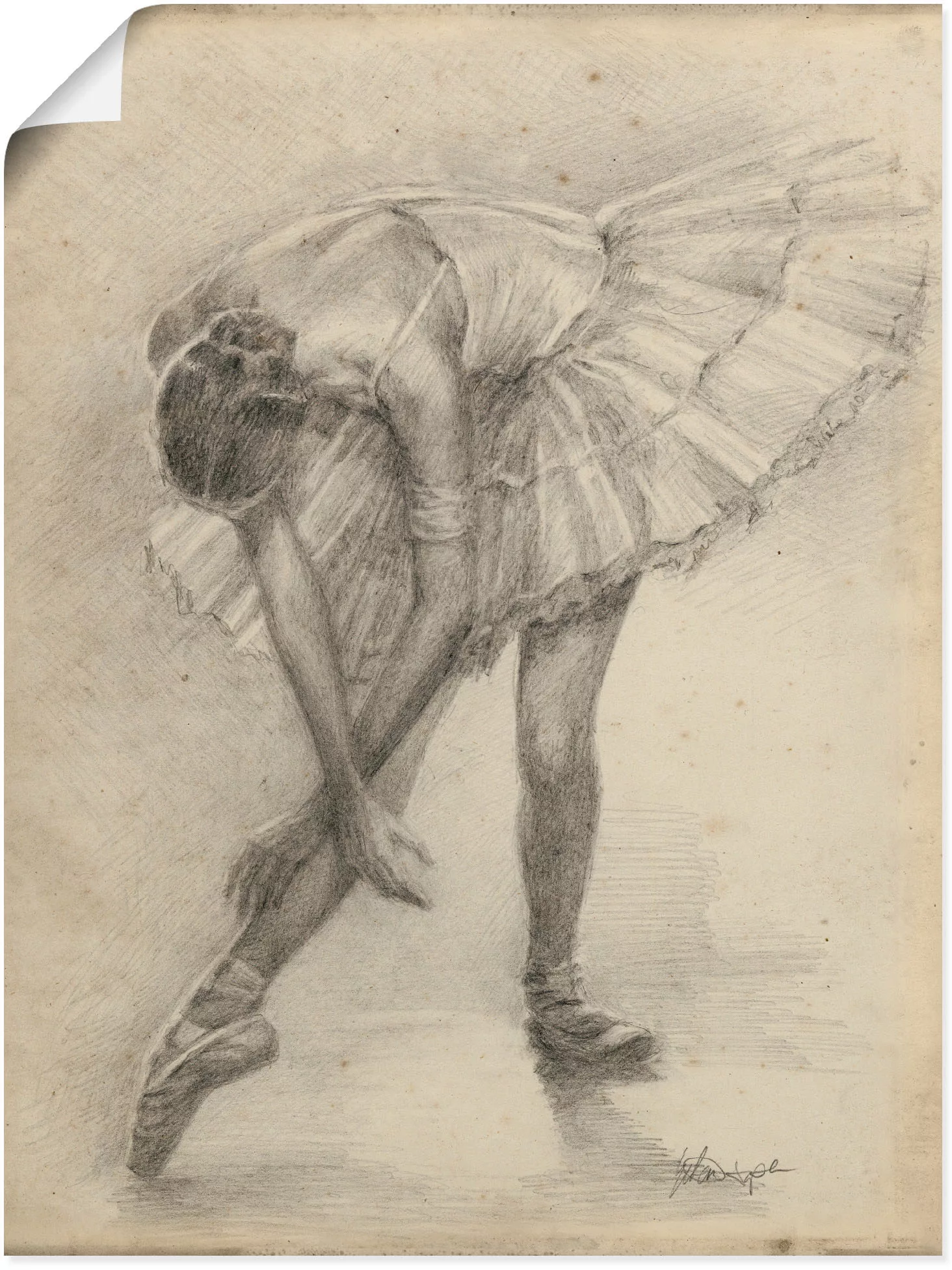 Artland Wandbild "Antike Ballerina Übung II", Sport, (1 St.), als Poster in günstig online kaufen