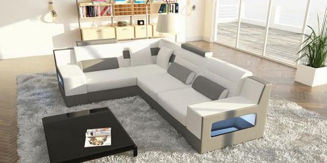 JVmoebel Ecksofa Wohnlandschaft Sofa USB Polster Ecke Ecksofa Garnitur Mass günstig online kaufen