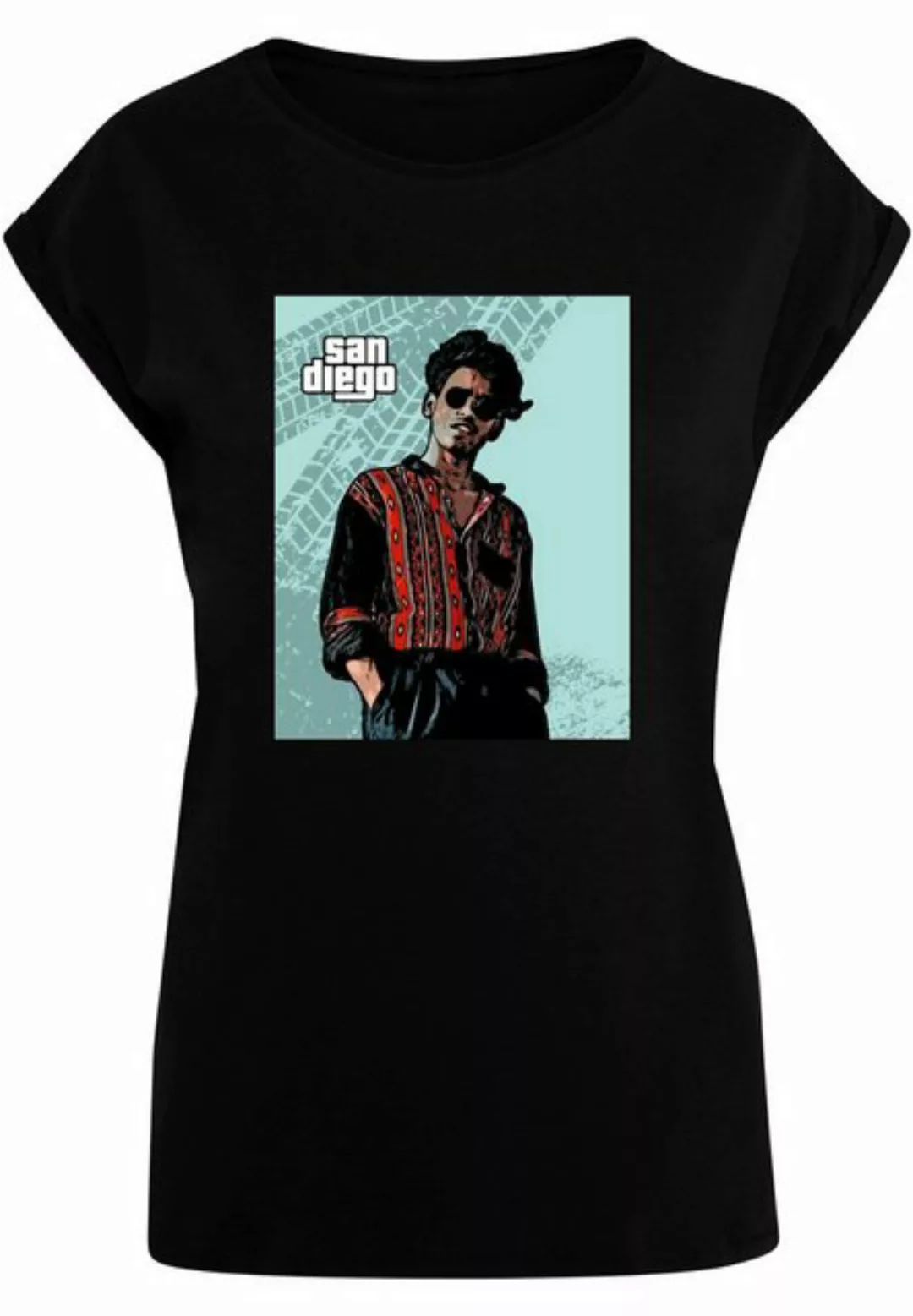 Merchcode T-Shirt Merchcode Damen Laides Grand San Diego Extended Shoulder günstig online kaufen