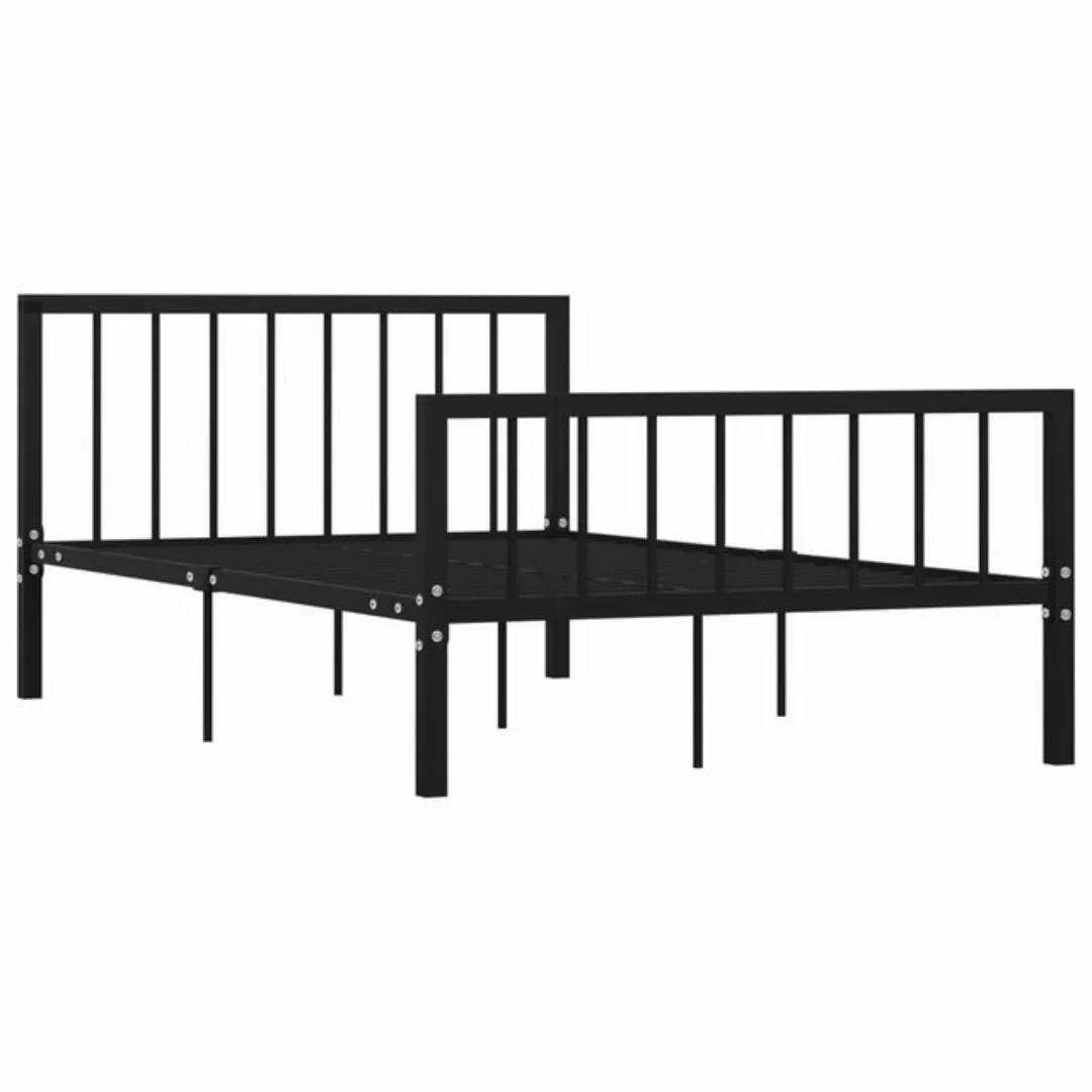 vidaXL Bettgestell, Bettrahmen Schwarz Metall 120x200 cm günstig online kaufen