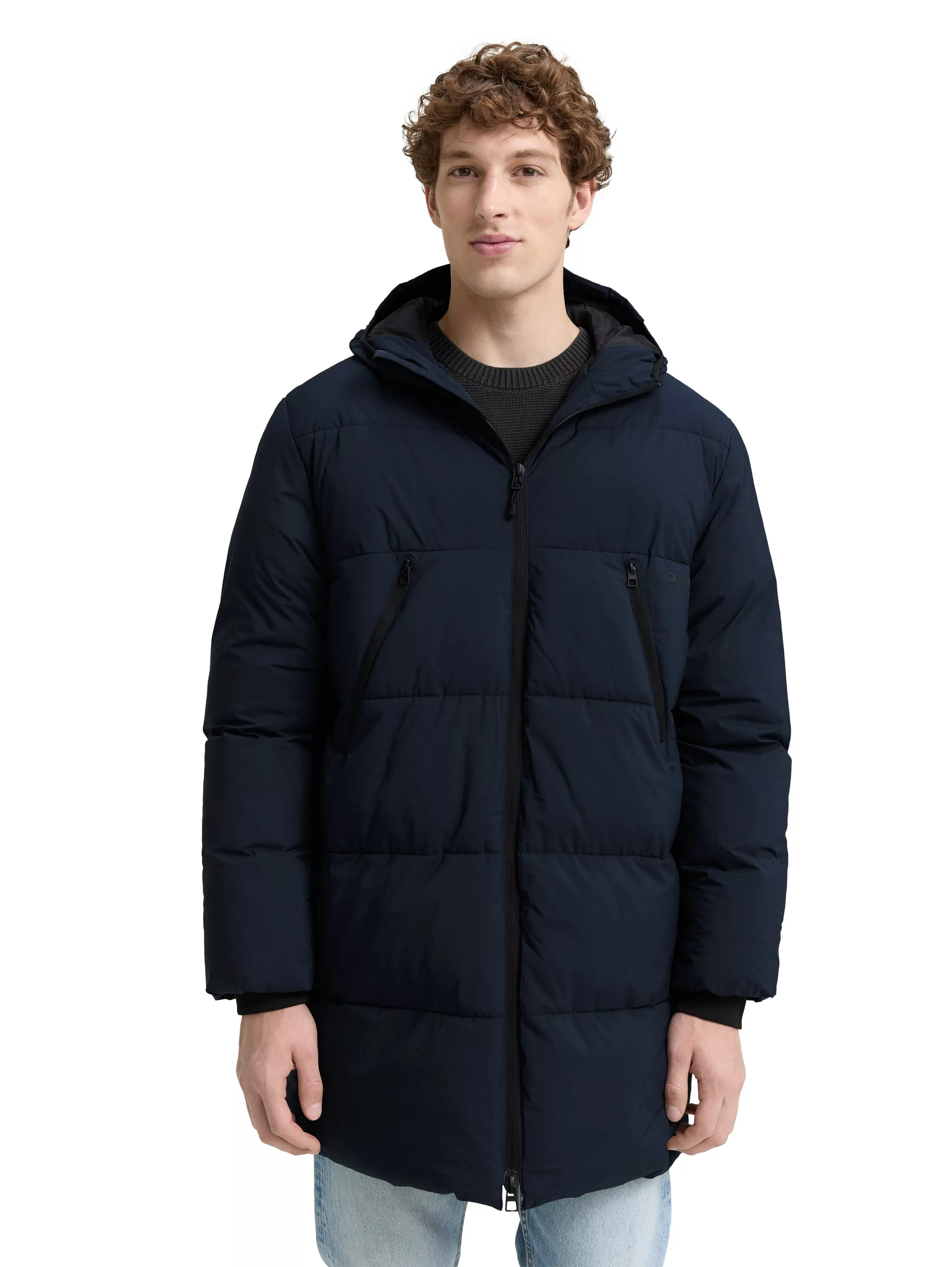 TOM TAILOR Denim Steppjacke, mit Kapuze, mit Logo Print günstig online kaufen