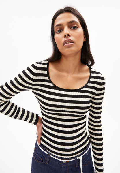 Alaani Crewneck Striped - Damen Pullover Aus Bio-baumwolle günstig online kaufen