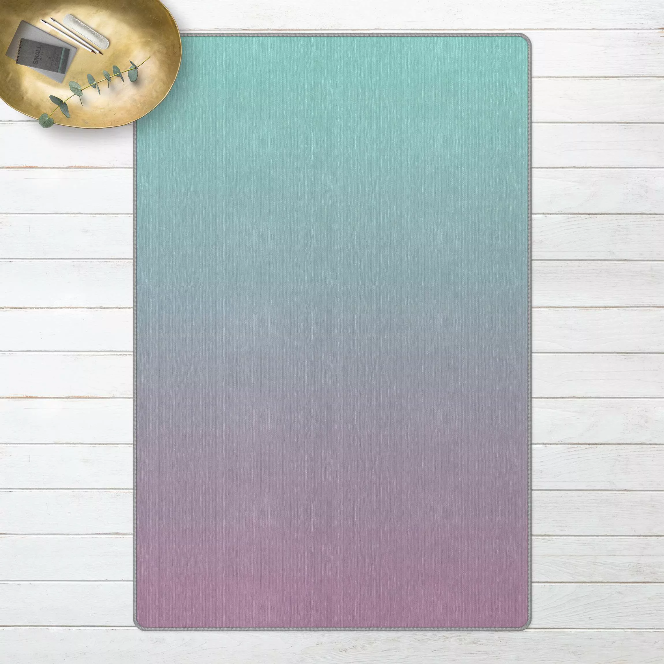 Teppich Mint-Violett Farbverlauf günstig online kaufen