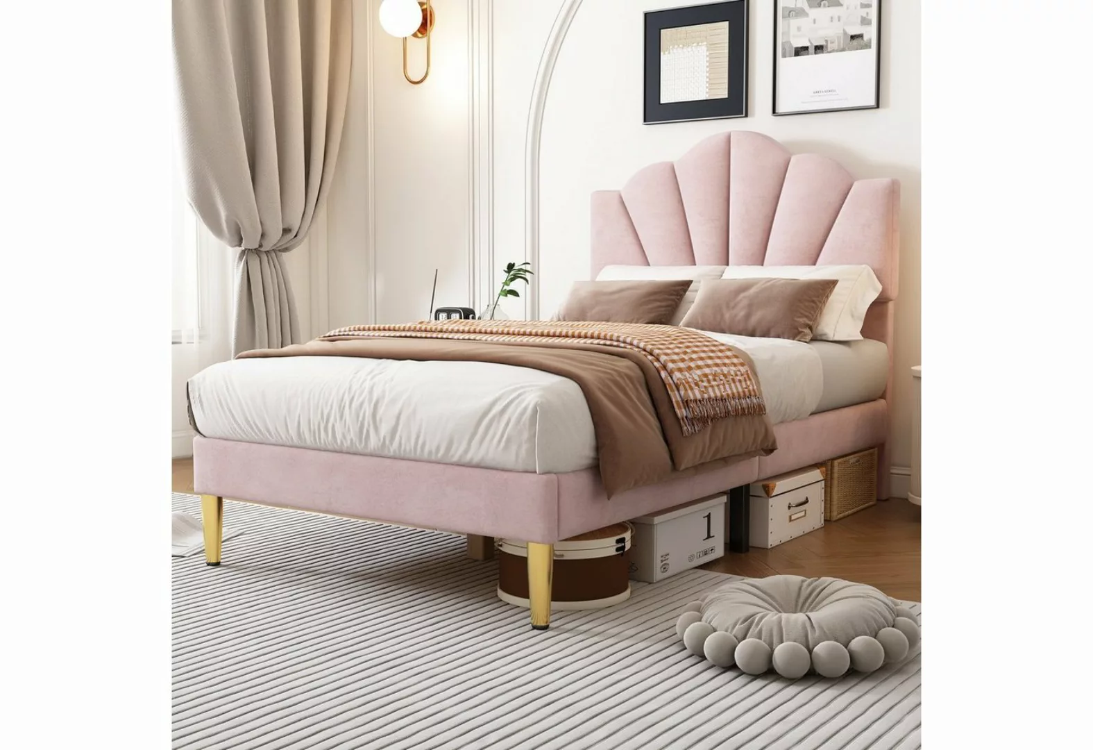 OKWISH Polsterbett muschelartiges Bett (90 X 200 CM Ohne Matratze), Höhenve günstig online kaufen