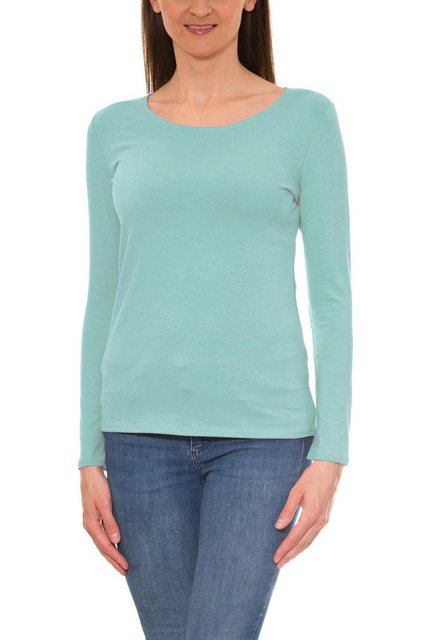 Alkato Longshirt Alkato Damen Langarm Shirt mit O-Ausschnitt günstig online kaufen