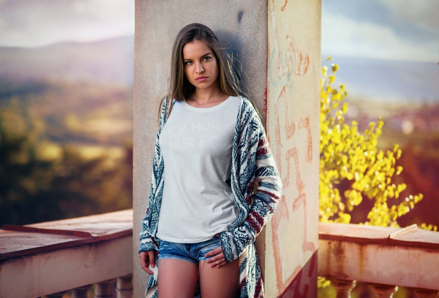 MoonWorks Print-Shirt Damen T-Shirt Ich hör günstig online kaufen