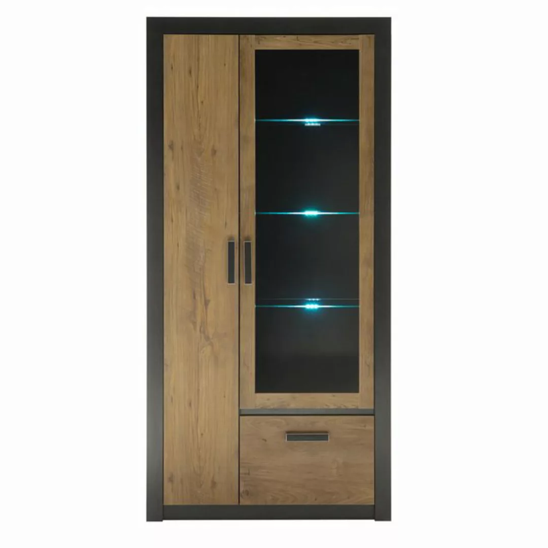 Lomadox Vitrinenschrank modern inkl. LED-Glaskantenbeleuchtung BAKU-61 in F günstig online kaufen