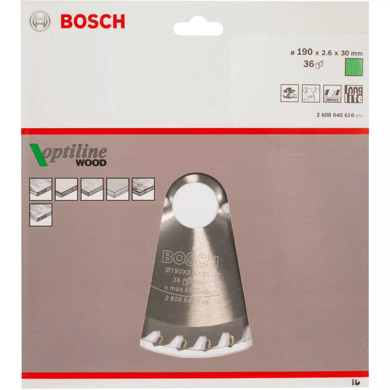 Bosch Hartmetall Kreissägeblatt 190 mm x 30 mm x 2,6 mm günstig online kaufen