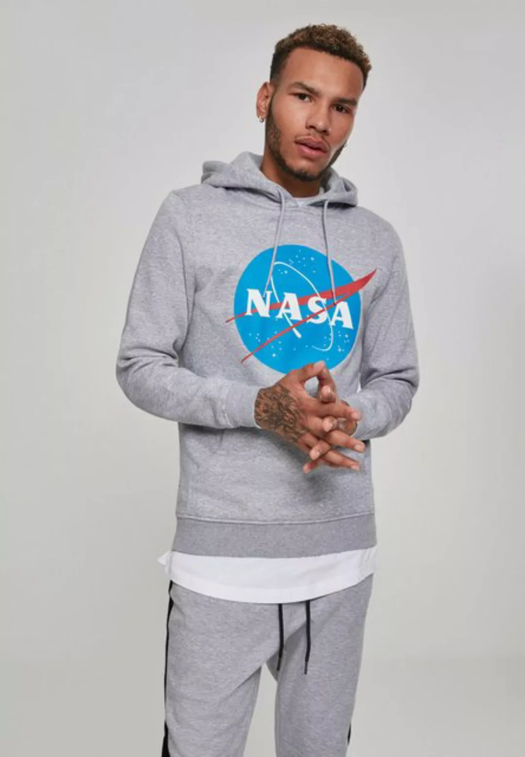 Mister Tee Kapuzenpullover MT519 - NASA Hoody heather grey XS günstig online kaufen