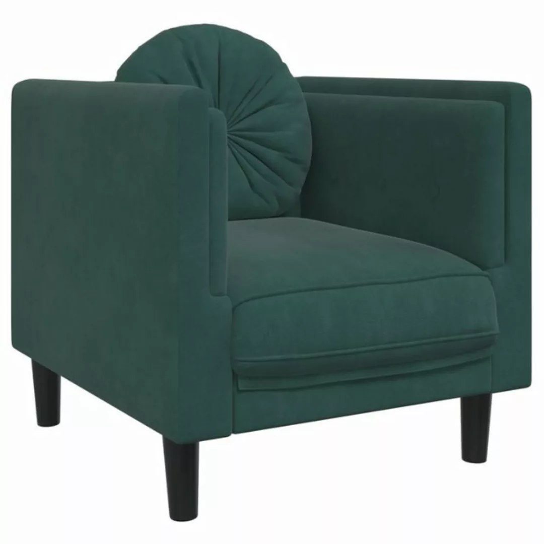 vidaXL Sofa Sessel mit Kissen Dunkelgrün Samt günstig online kaufen
