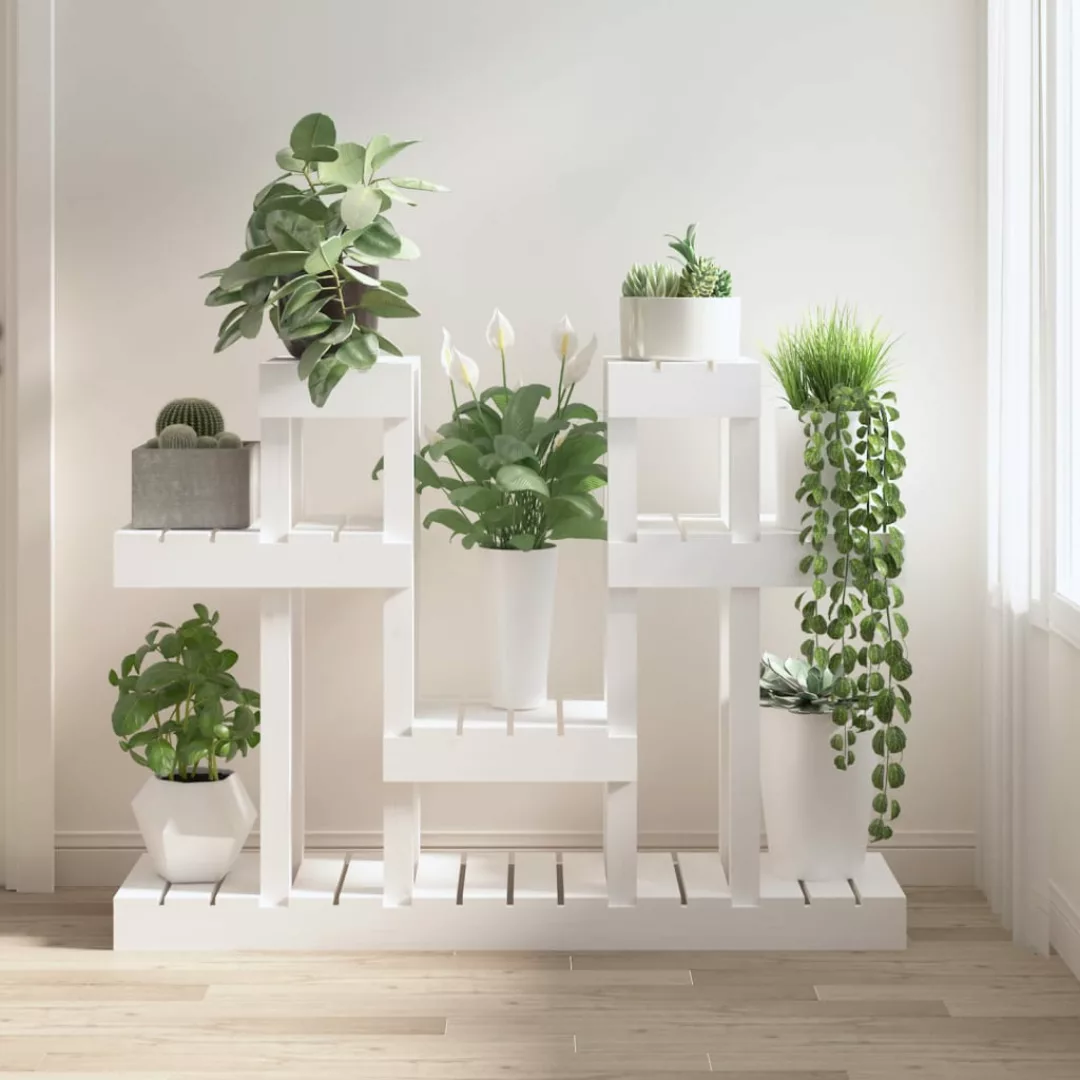 Vidaxl Pflanzenständer Weiß 104,5x25x77,5 Cm Massivholz Kiefer günstig online kaufen