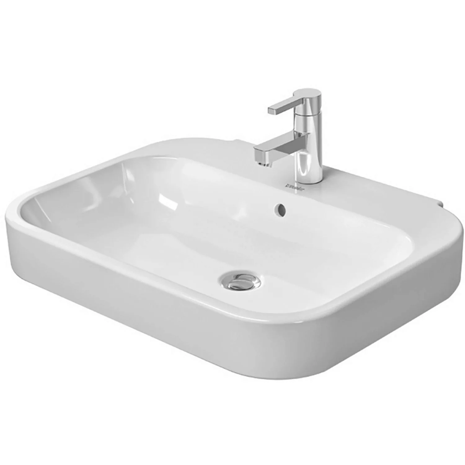 Duravit Waschbecken Happy D.2 65 cm Weiß mit Überlauf 1 Hahnloch WonderGlis günstig online kaufen