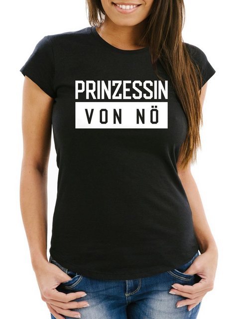 MoonWorks Print-Shirt Damen T-Shirt Prinzessin von nö Slim Fit Moonworks® m günstig online kaufen