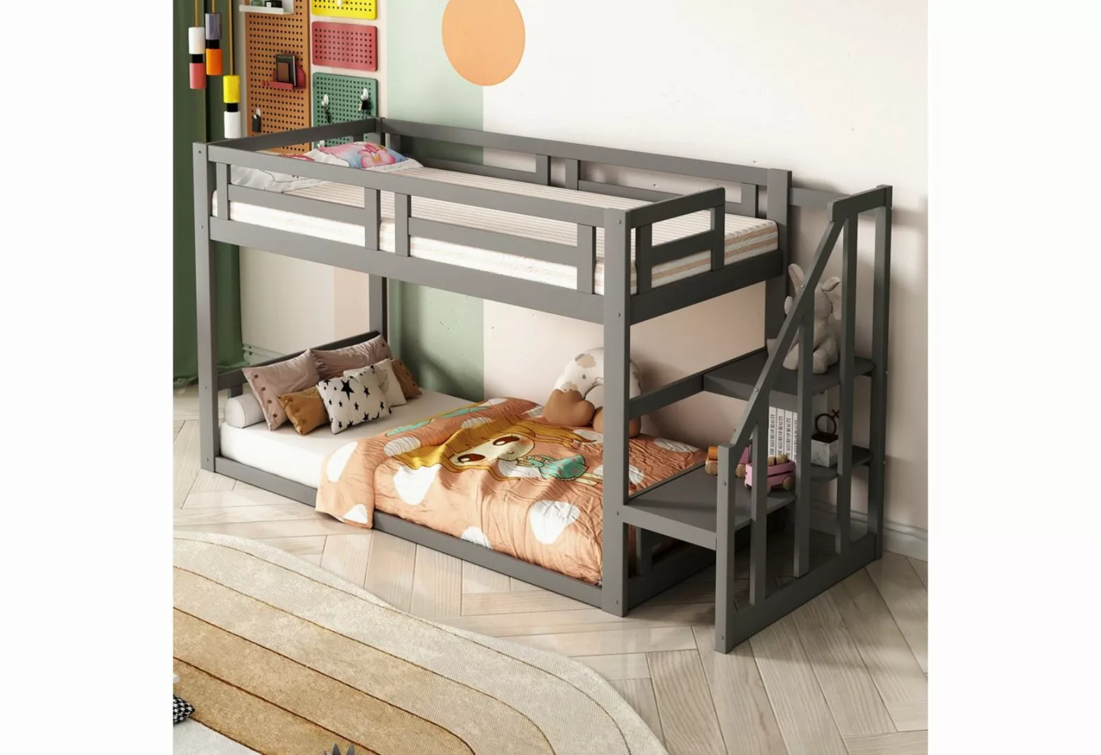 REDOM Etagenbett Holzbett Kinderbett Etagenbett Gästebett 90*200cm (mit Sic günstig online kaufen