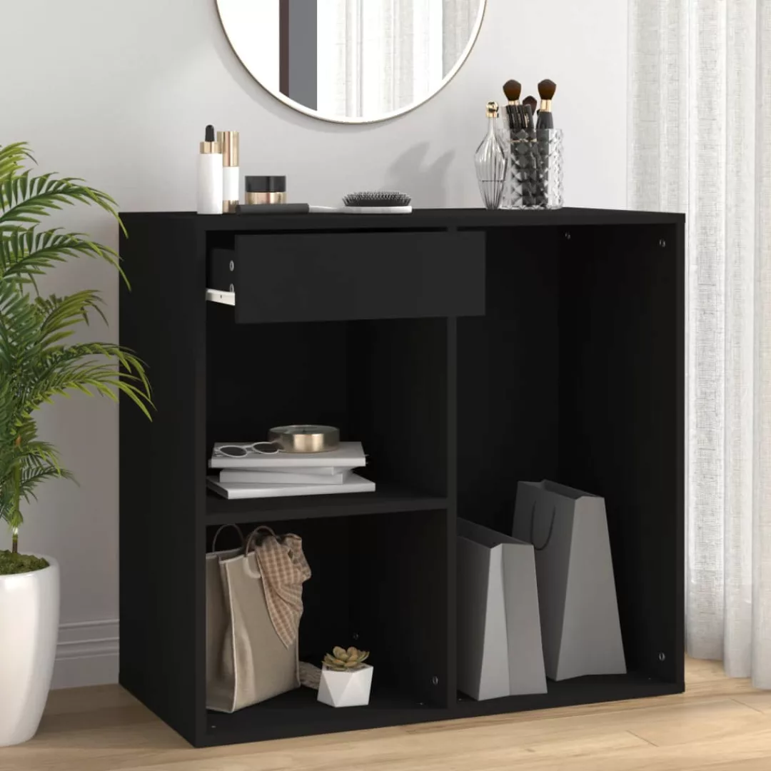 Vidaxl Kosmetikschrank Schwarz 80x40x75 Cm Holzwerkstoff günstig online kaufen