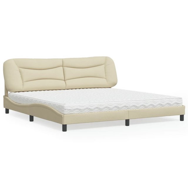 vidaXL Bett Bett mit Matratze Creme 200x200 cm Stoff günstig online kaufen