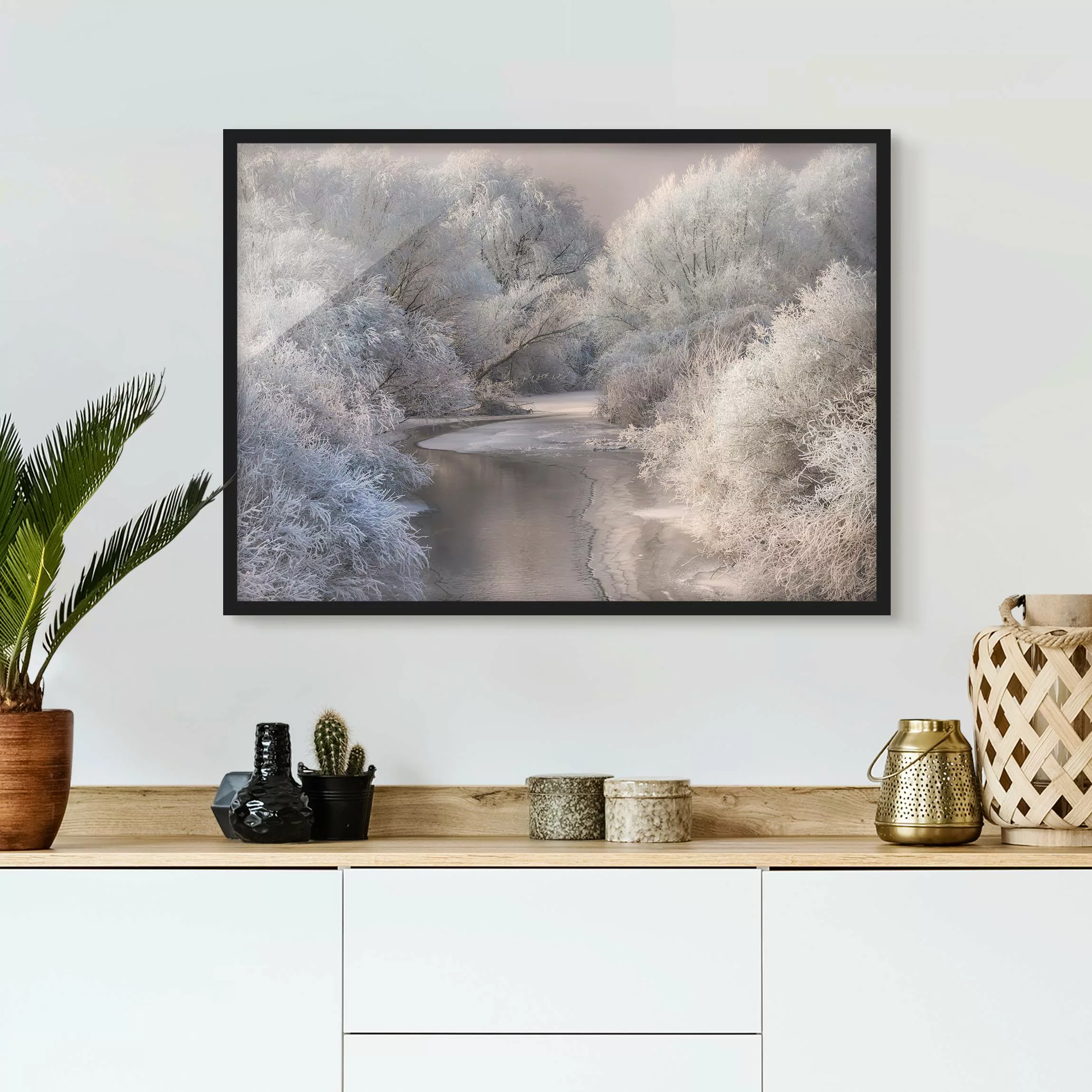 Bild mit Rahmen Natur & Landschaft - Querformat Winter Song günstig online kaufen