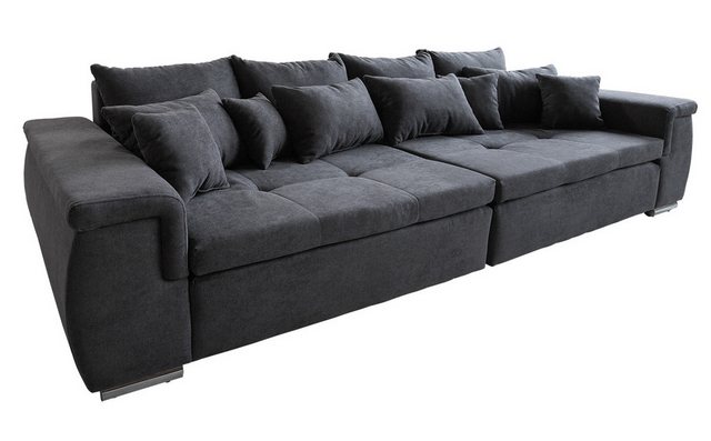 DELIFE Big-Sofa Navin, Graphite 275x116 cm Sofa mit Kissen günstig online kaufen