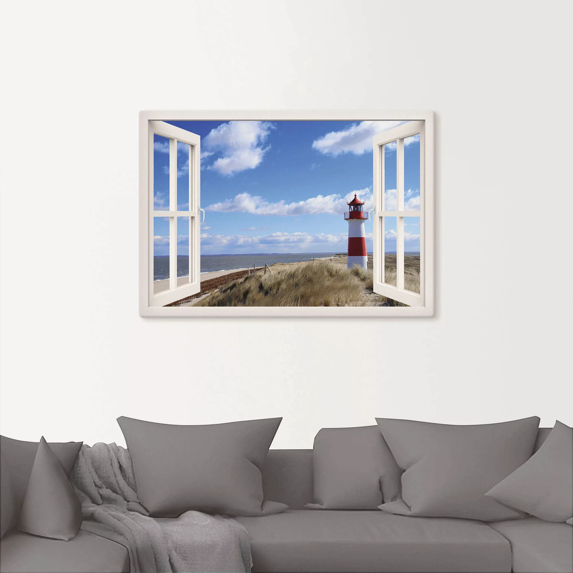 Artland Wandbild »Fensterblick - Leuchtturm Sylt«, Fensterblick, (1 St.), a günstig online kaufen