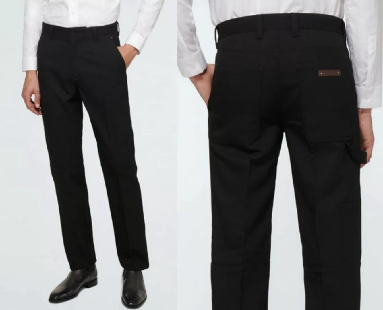 Berluti Loungehose BERLUTI Wool straight-leg pants Cargo Trousers Leather P günstig online kaufen