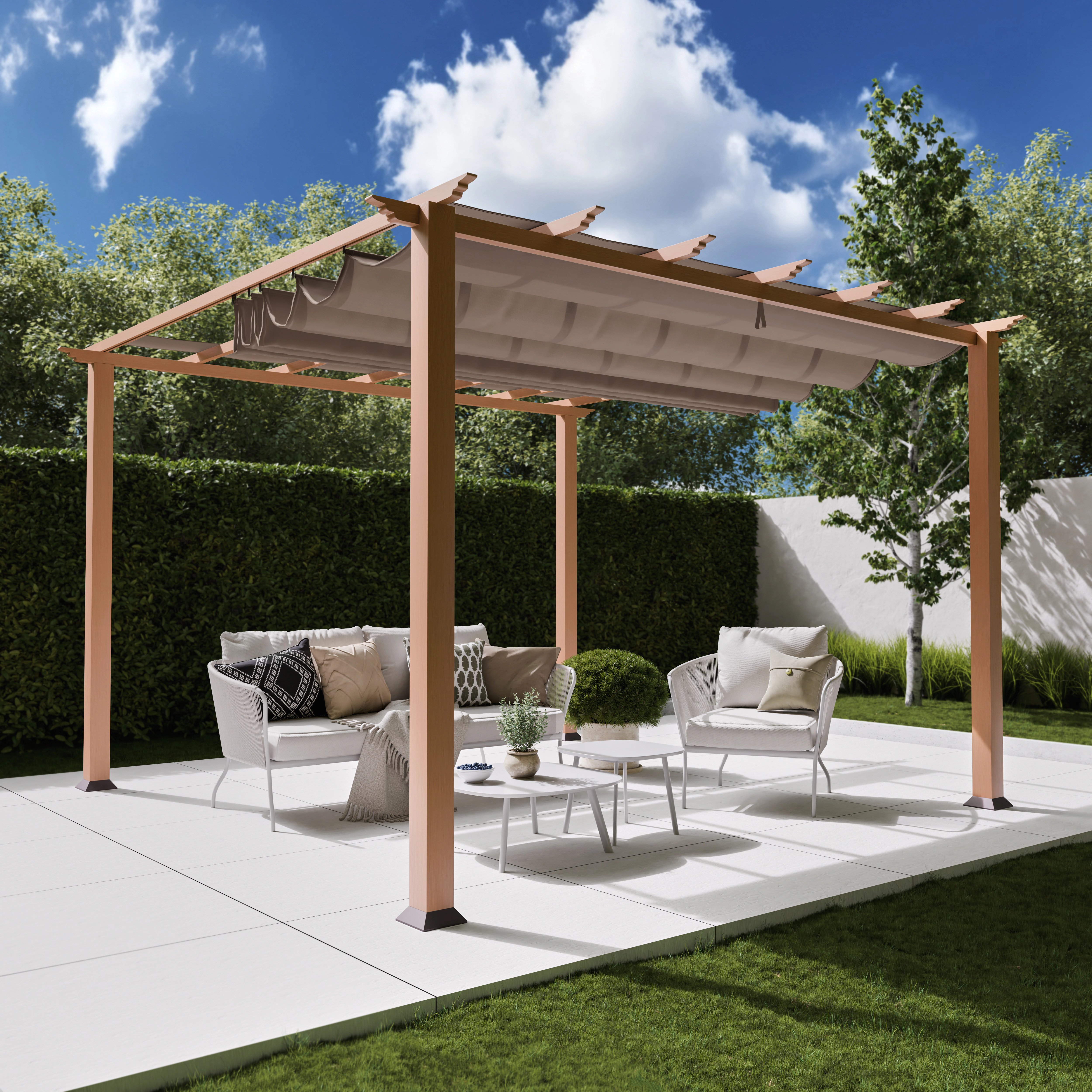 Paragon Outdoor Pavillon Florida hellbraun Metall B/H/L: ca. 350x235x350 cm günstig online kaufen