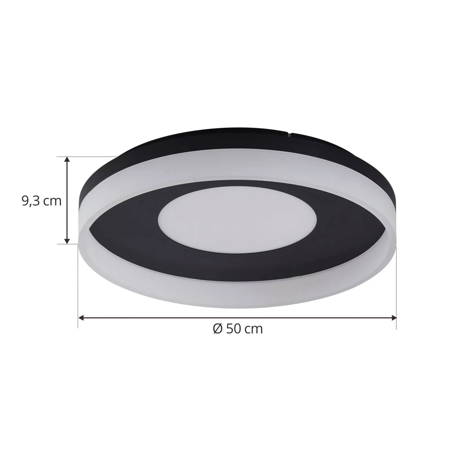 Lucande Smart LED-Deckenlampe Squillo schwarz Tuya RGBW CCT günstig online kaufen