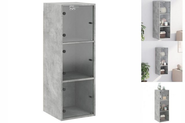 vidaXL Hängeschrank Hängeschrank Wandschrank mit Glastüren Betongrau 35x37x günstig online kaufen