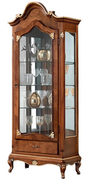 Xlmoebel Vitrine Holz-Schränke mit Glasvitrinen - Echtholz-Schrank für Wohn günstig online kaufen