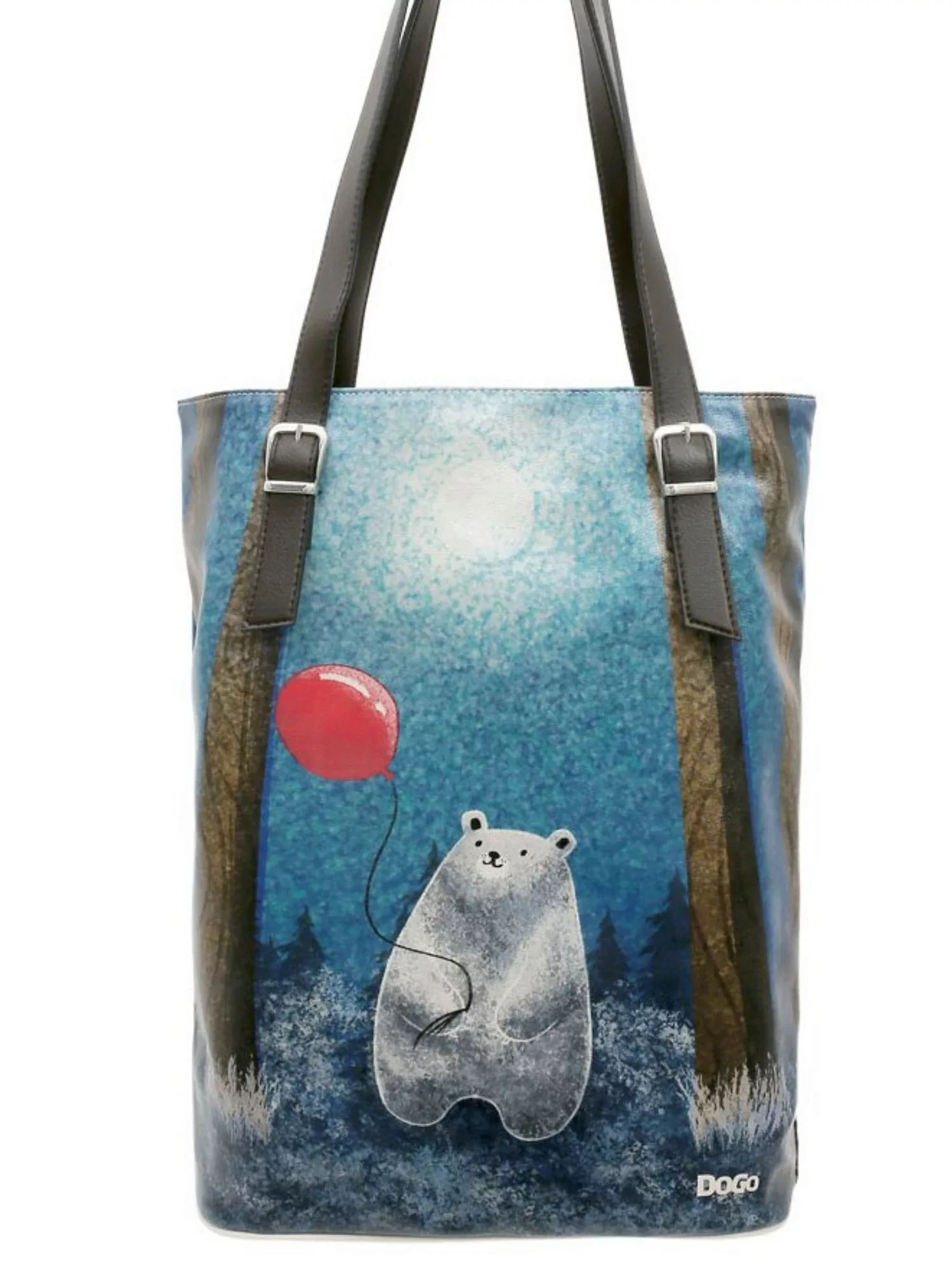 DOGO Umhängetasche "Damen Tall Bag Bear with a Balloon Vegan Damen Handtasc günstig online kaufen