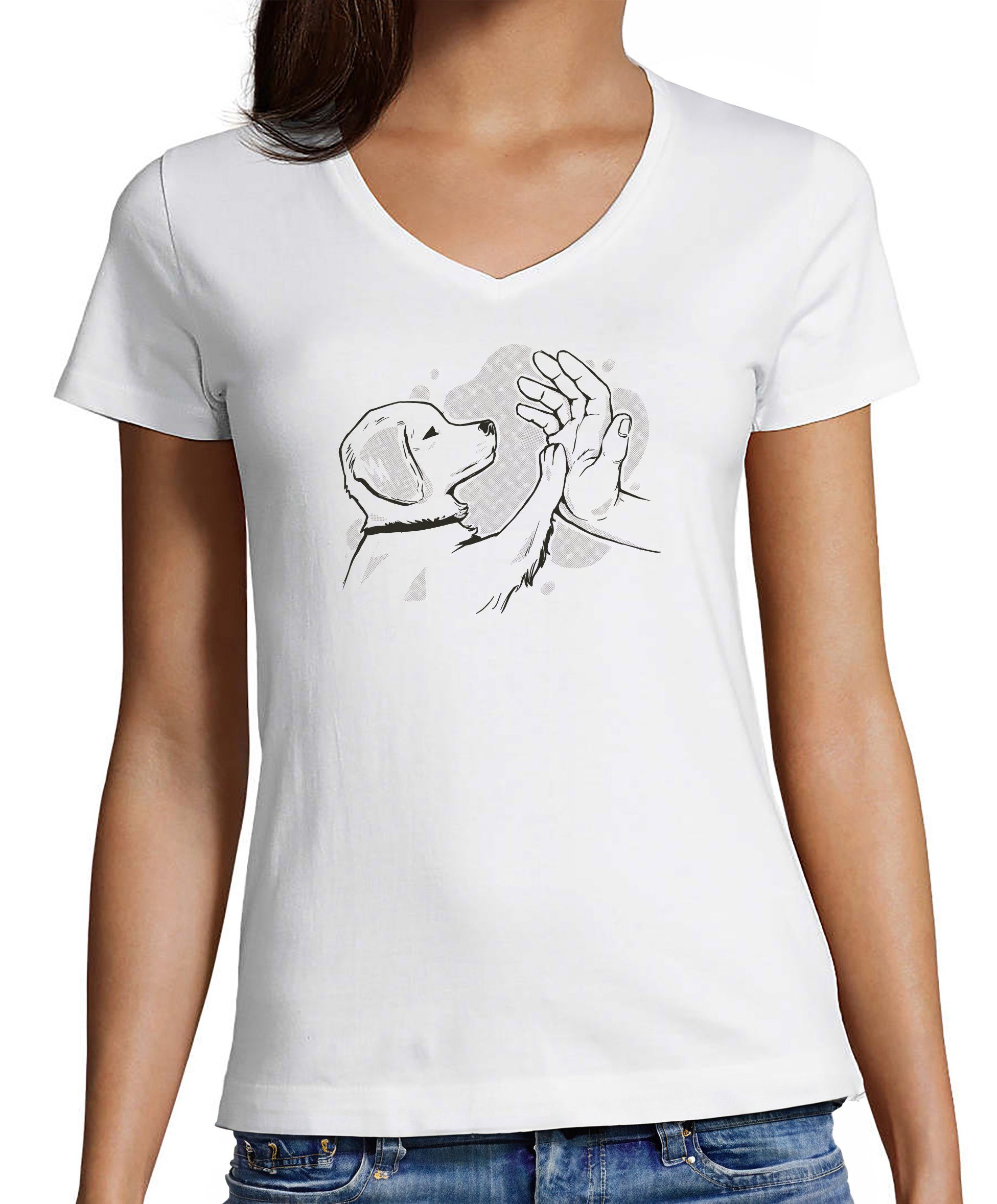 MyDesign24 T-Shirt Damen Hunde Print Shirt günstig online kaufen