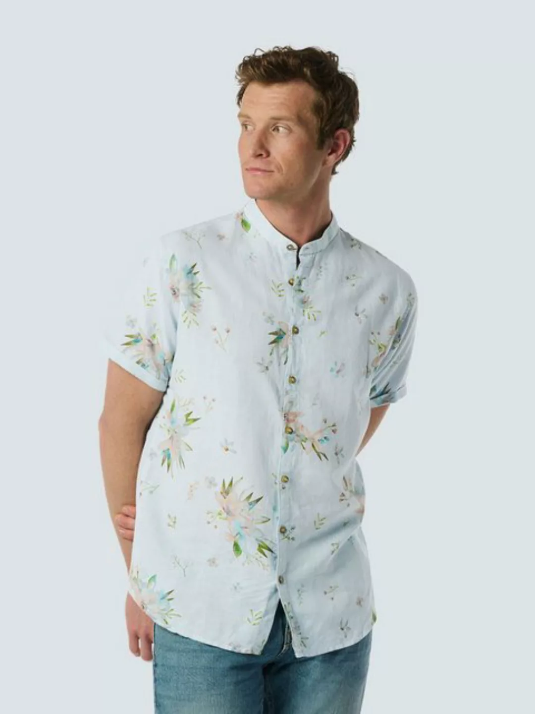 NO EXCESS Kurzarmhemd mit Allover-Blumen-Muster günstig online kaufen