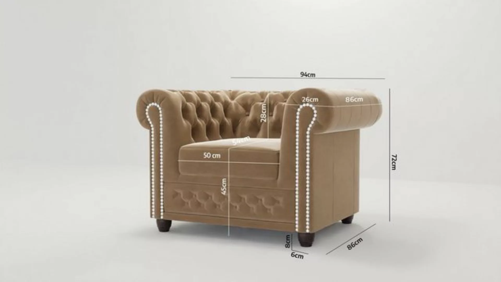 S-Style Möbel Polstergarnitur Chesterfield Lena mit Schlaffunktion 3+2+1 Sa günstig online kaufen