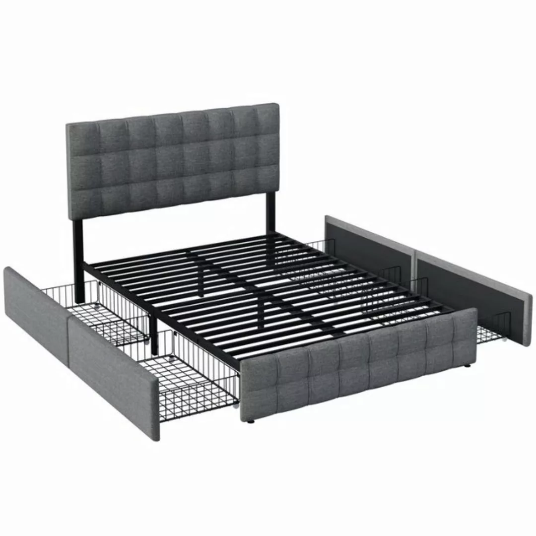 REDOM Polsterbett Doppelbett Bett Funktionsbett + 4 Schubladen ohne Matratz günstig online kaufen