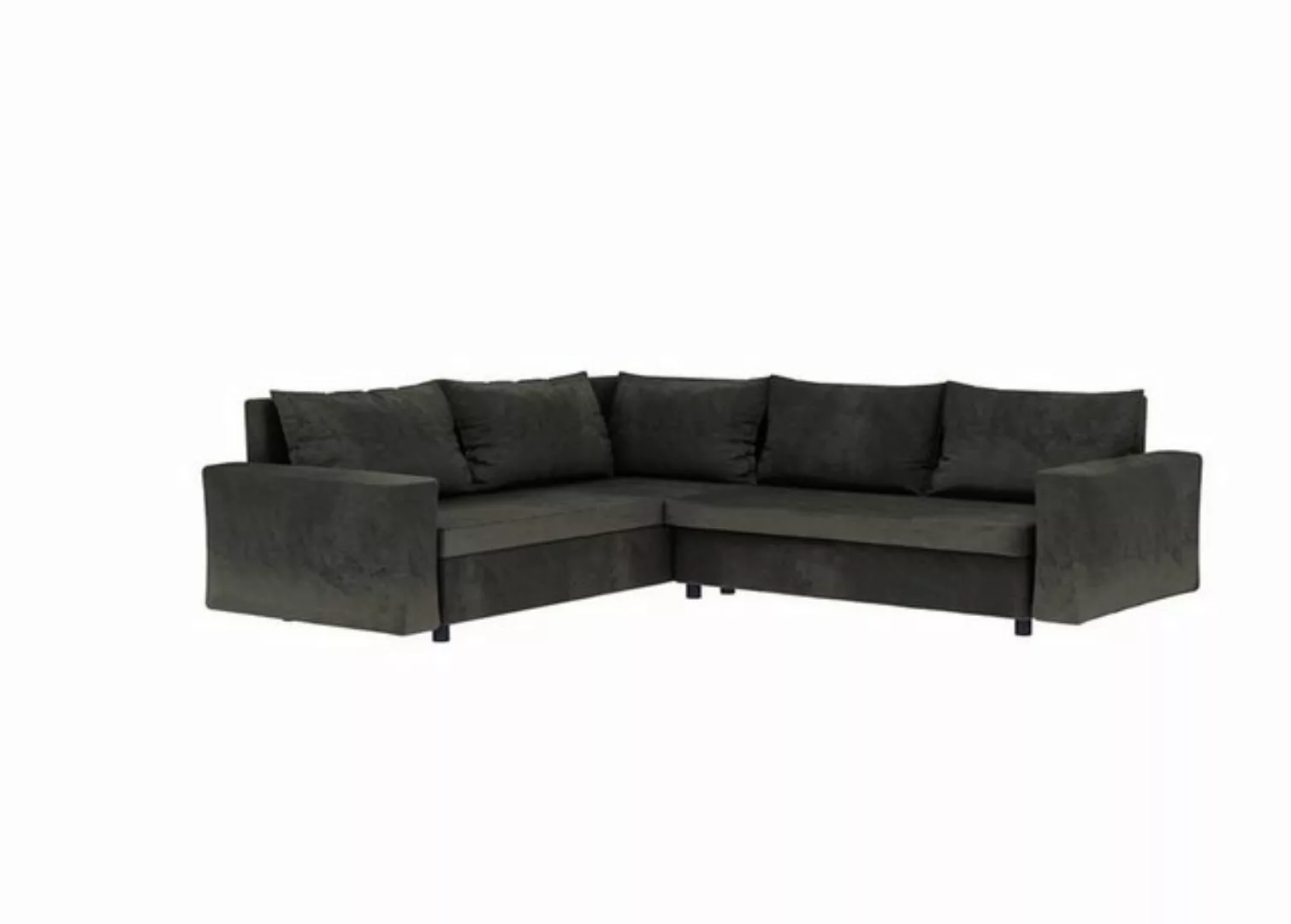 DB-Möbel Ecksofa Valentino - Schlafcouch in L-Form, Veloursbezug wasserbest günstig online kaufen