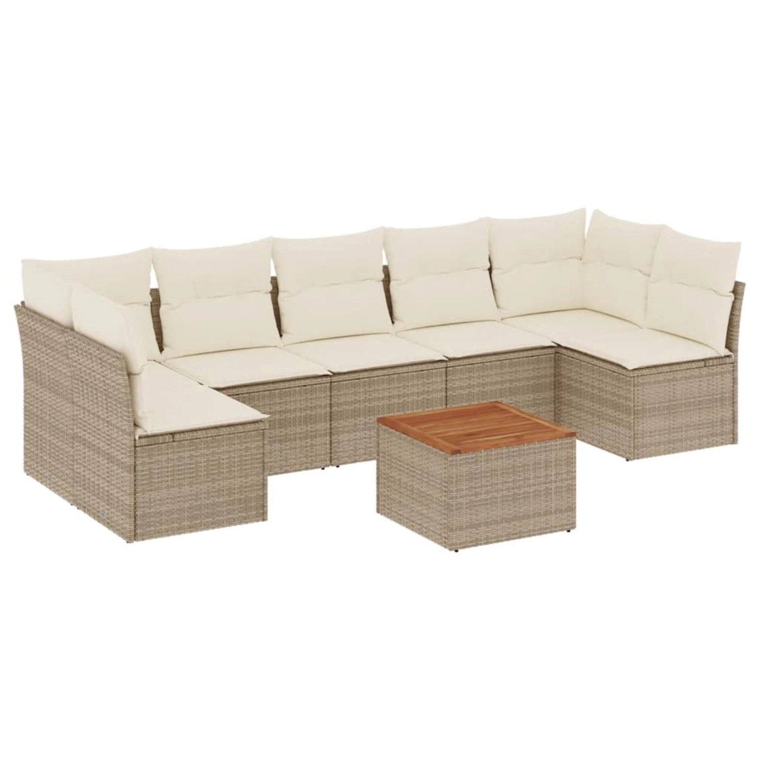 vidaXL 8-Tlg Garten-Sofagarnitur mit Kissen Beige Poly Rattan 3255904 günstig online kaufen
