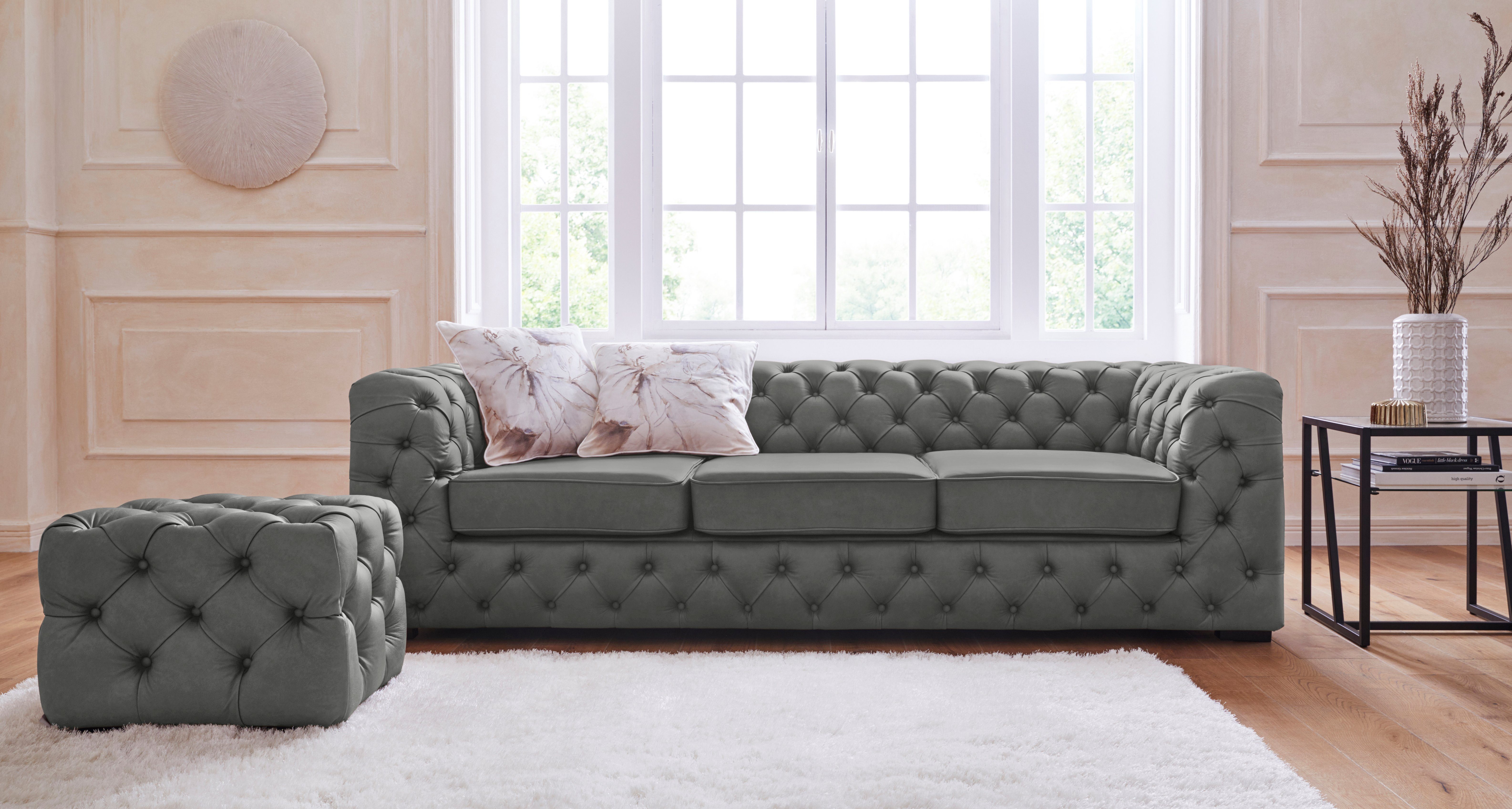 Home affaire Chesterfield-Sofa "Kalina", klassische Chesterfield-Knopfheftu günstig online kaufen