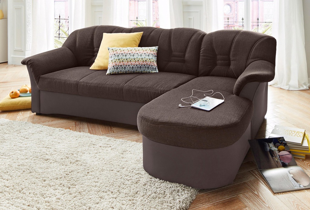 DOMO collection Ecksofa "Elva, zeitlose Formensprache, elegante Rückenstepp günstig online kaufen