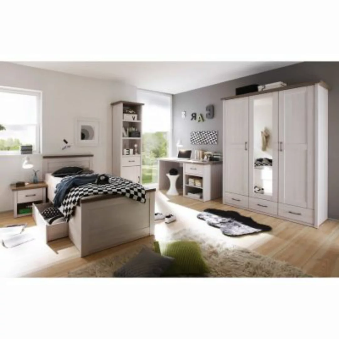 Lomadox Jugendzimmer Komplett Set 5-tlg. LUND-78 im Landhaus Design, Pinie günstig online kaufen