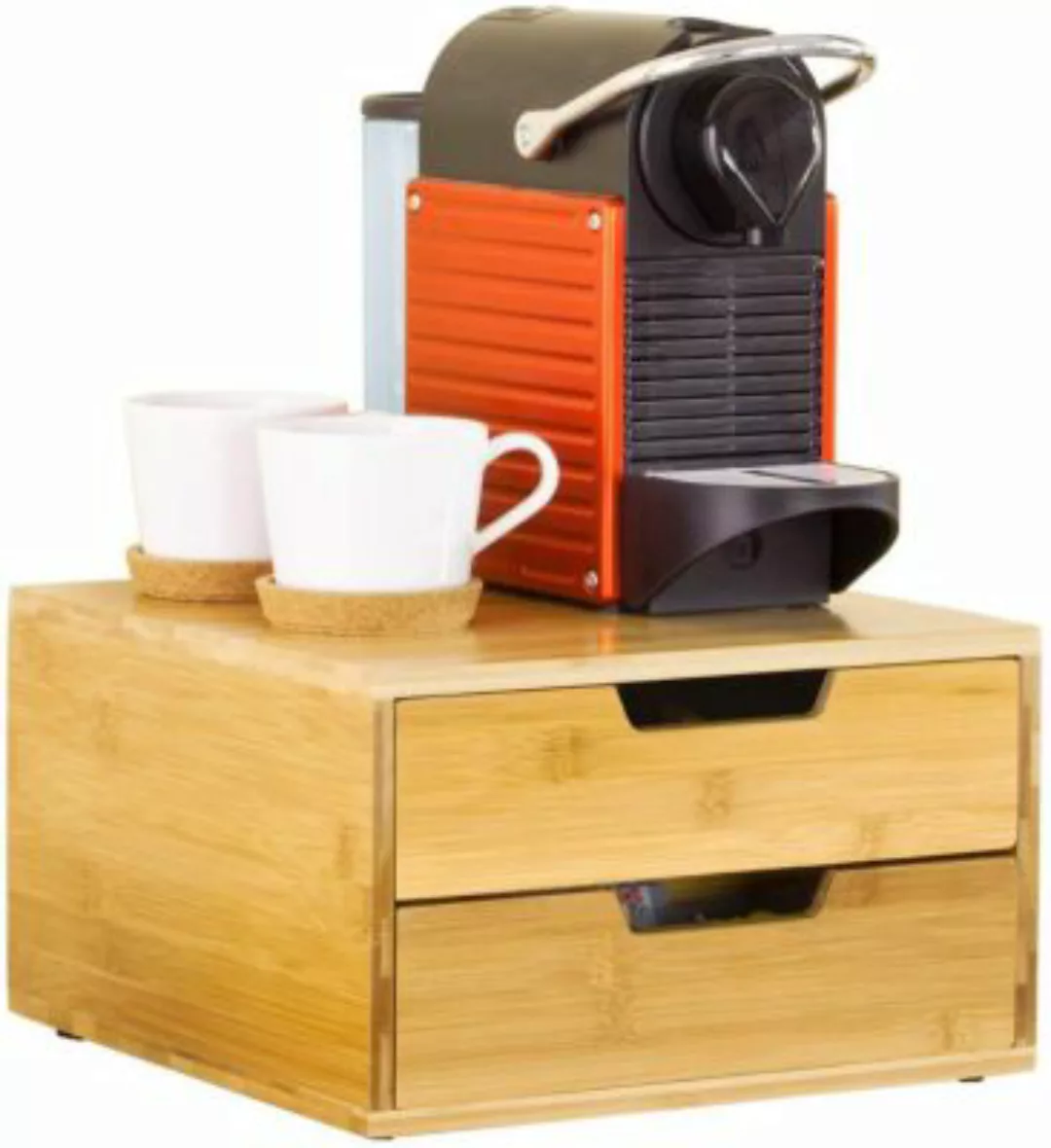 SoBuy® Kaffeekapsel Box Kapselspender Aufbewahrungsbox Schubladenbox natur günstig online kaufen