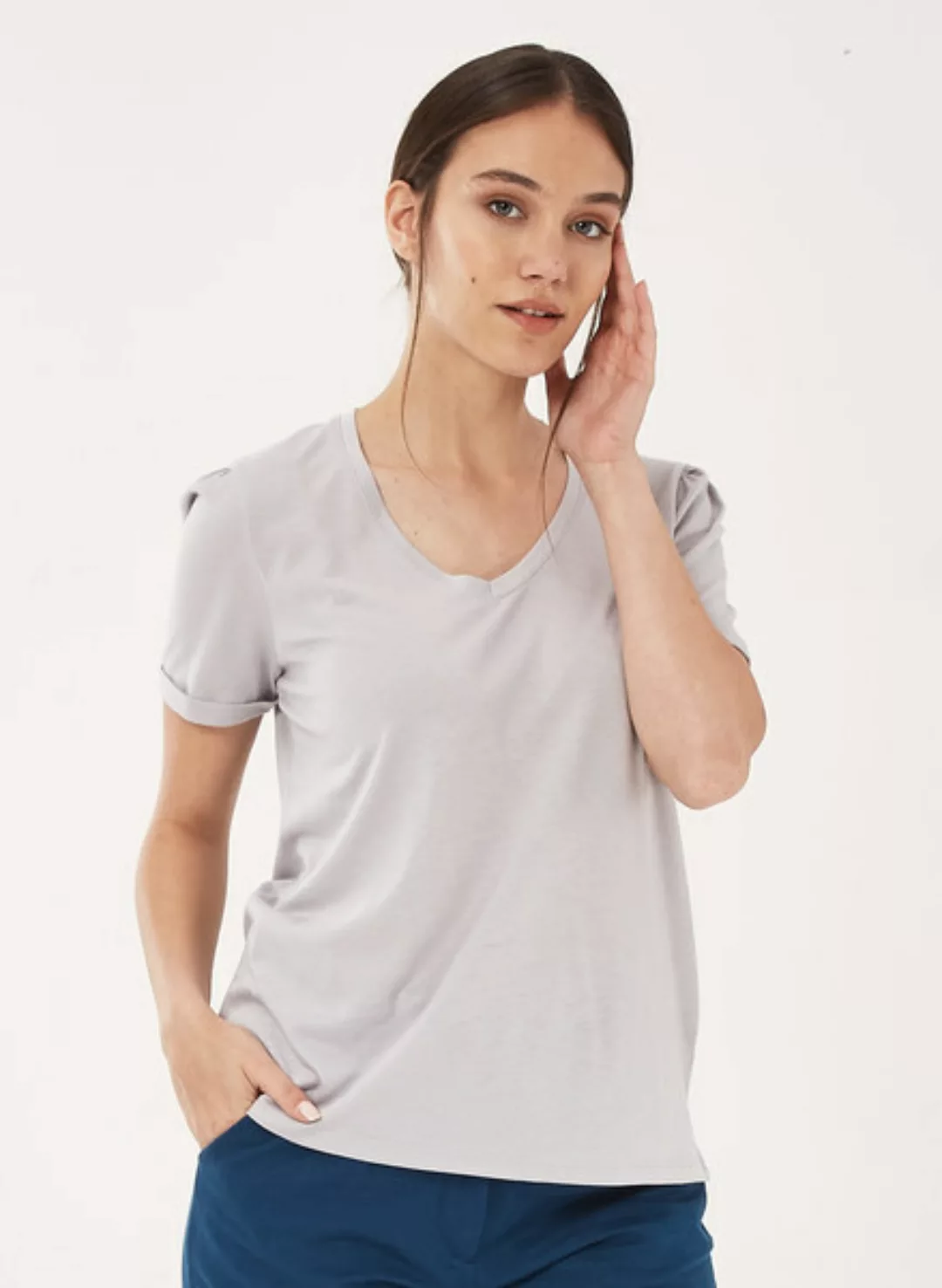 T-shirt Aus Tencel- Bio-baumwolle-mix günstig online kaufen