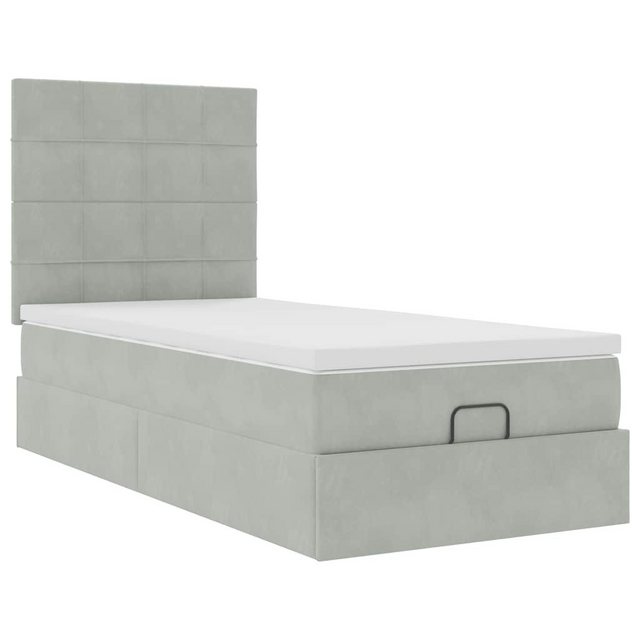 vidaXL Bett Ottoman-Bett mit Matratzen Hellgrau 80x200 cm Samt günstig online kaufen