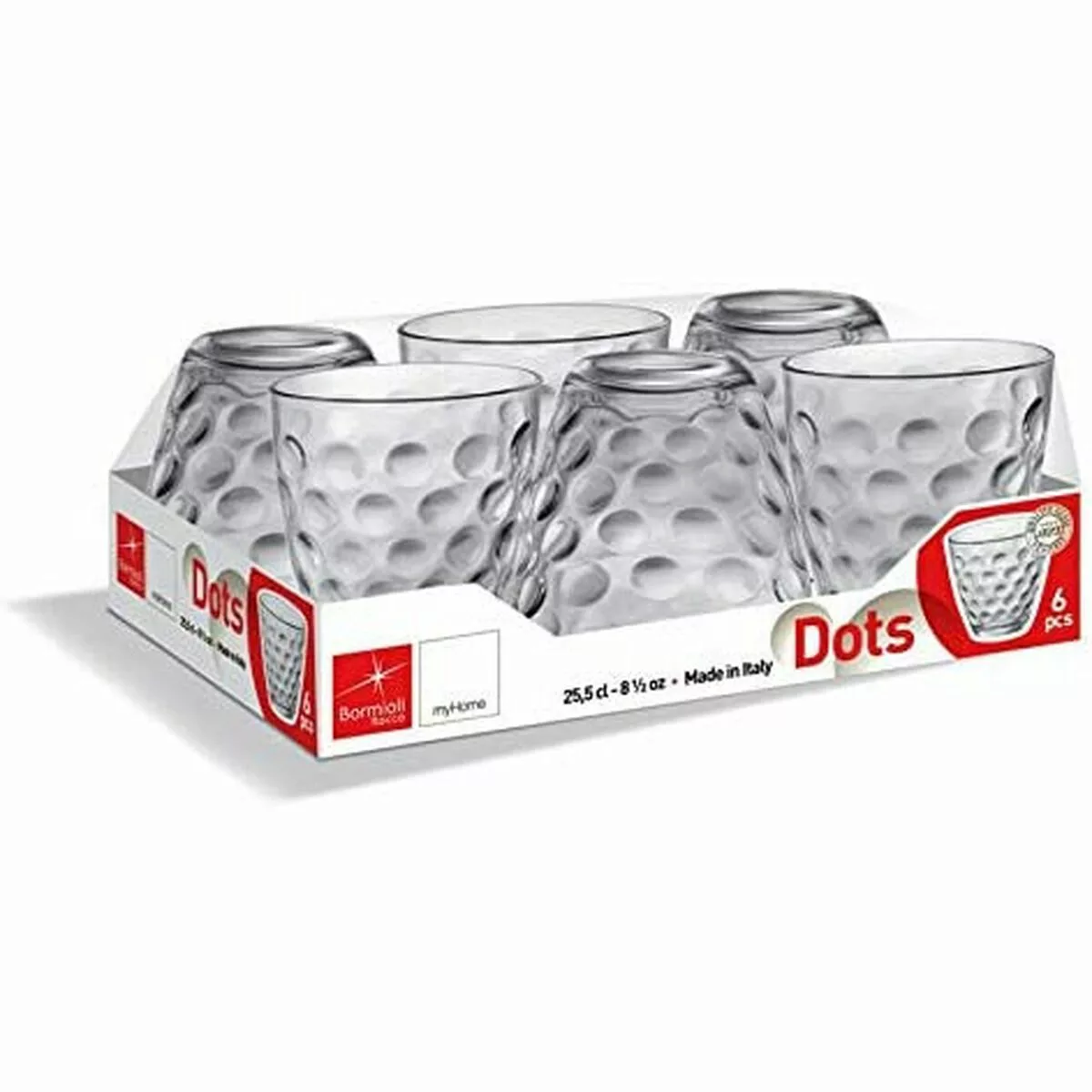 Gläserset Bormioli Rocco Dots 6 Stück Glas (250 Ml) günstig online kaufen