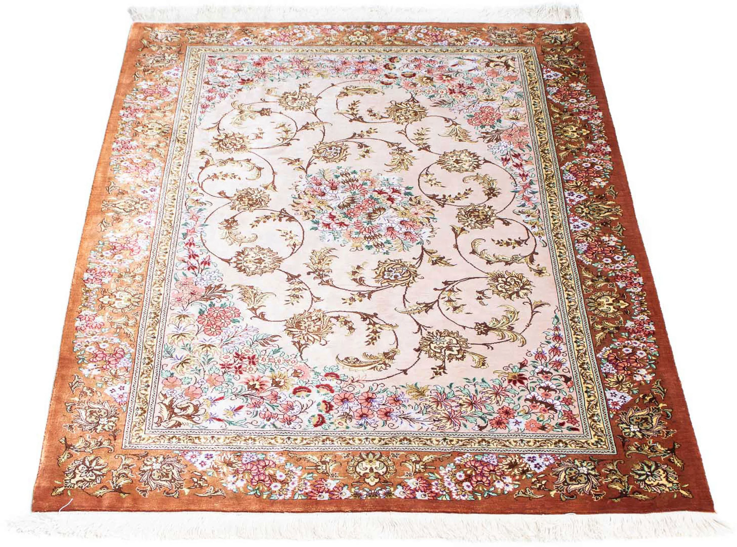 morgenland Orientteppich »Perser - Ghom - 123 x 80 cm - beige«, rechteckig, günstig online kaufen