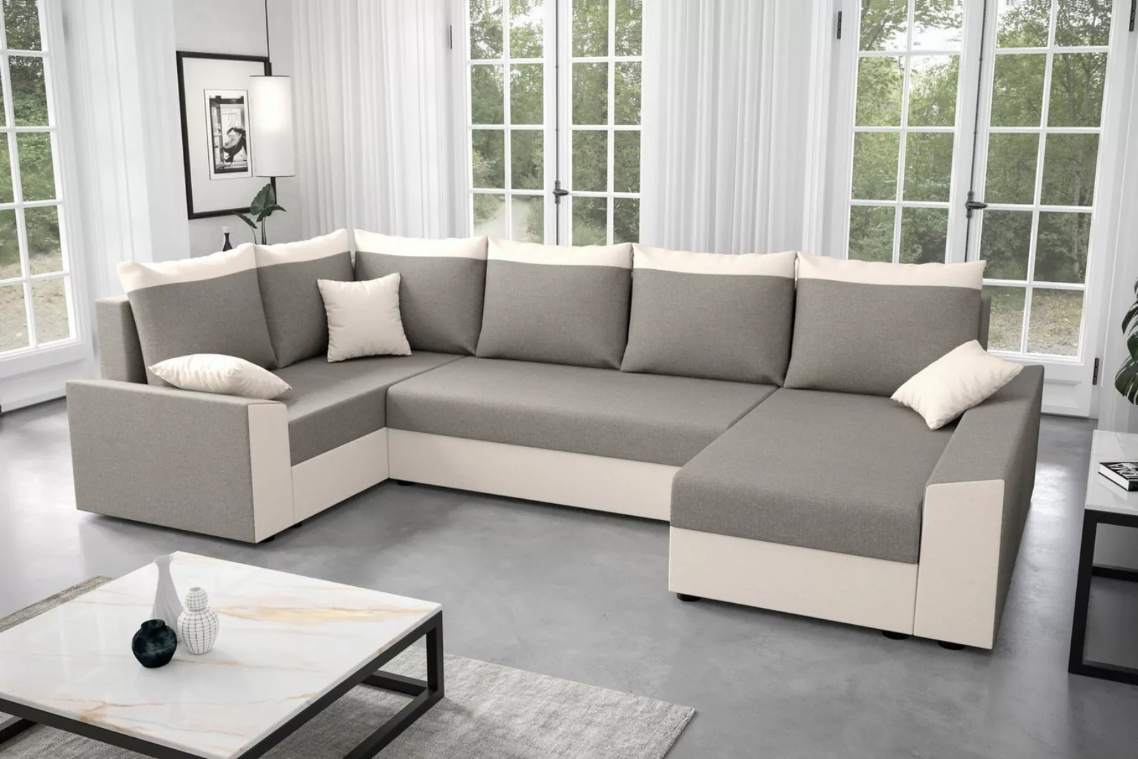 ALTDECOR Wohnlandschaft PAULI-LONG, Couch mit Schlaffunktion, Wohnzimmer - günstig online kaufen